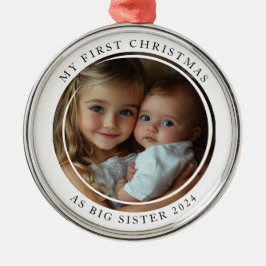 私の初めてのクリスマスは姉の写真とカスタムして メタルオーナメント