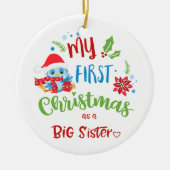 私の初めてのクリスマスは姉の写真/年 セラミックオーナメント (正面)