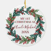 私の初めてのクリスマスは年賀クリスマス セラミックオーナメント (裏面)