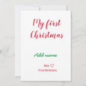 私の初めてのクリスマスは愛で名前の姓を追加 招待状 (裏面)