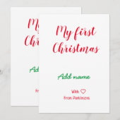 私の初めてのクリスマスは愛で名前の姓を追加 招待状 (正面/裏面)