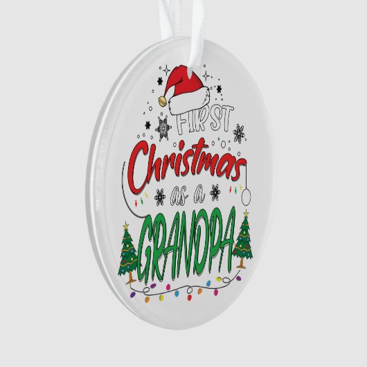 私の初めてのクリスマスは新しいおもしろいおじいちゃん オーナメント (正面)