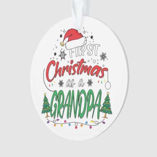 私の初めてのクリスマスは新しいおもしろいおじいちゃん オーナメント (正面)