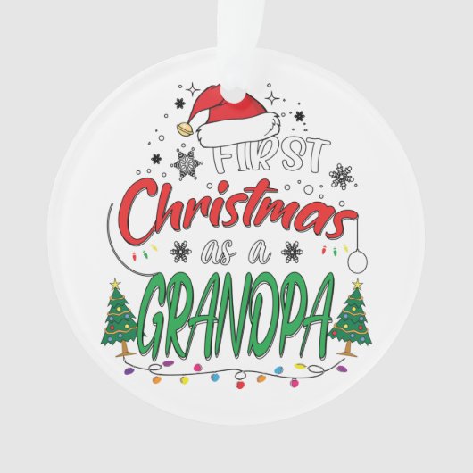私の初めてのクリスマスは新しいおもしろいおじいちゃん オーナメント (正面)