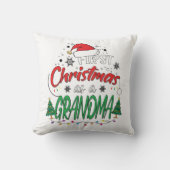 私の初めてのクリスマスは新しいおもしろいおばあちゃん クッション (正面)