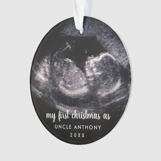 私の初めてのクリスマスは超音波写真のおじさん オーナメント (正面)