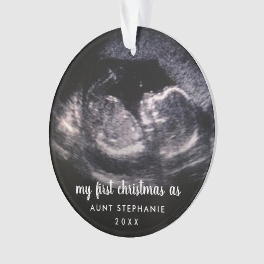 私の初めてのクリスマスは超音波叔母の写真 オーナメント (正面)
