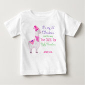 私の初めてのクリスマスは醜いセーターの女の子には可愛すぎる ベビーTシャツ (正面)