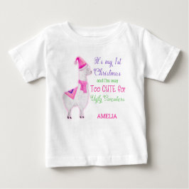 私の初めてのクリスマスは醜いセーターの女の子には可愛すぎる ベビーTシャツ