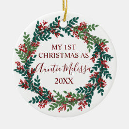 私の初めてのクリスマスはAuntie Year Chrimas セラミックオーナメント