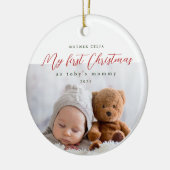 私の初めてのクリスマスはMommy Photo and Year セラミックオーナメント (左)