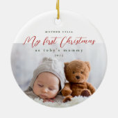 私の初めてのクリスマスはMommy Photo and Year セラミックオーナメント (裏面)