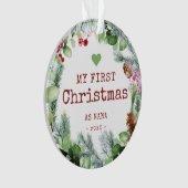 私の初めてのクリスマスはNana Winter Greenery オーナメント (正面)