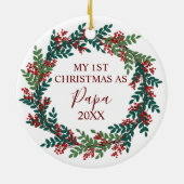 私の初めてのクリスマスはPapa Yearクリスマス セラミックオーナメント (裏面)