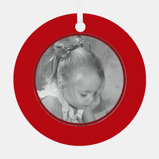 私の初めてのクリスマスサンタクロースの写真パーソナライズされた メタルオーナメント (裏面)