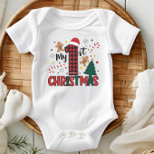 私の初めてのクリスマスジンジャーブレッドキャンディーケーン ベビーボディスーツ
