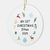 私の初めてのクリスマスバウブル、最初のベビーのためのバウブル セラミックオーナメント (左)