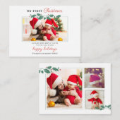 私の初めてのクリスマスベイビー フォト ホリデー ノートカード (正面/裏面)