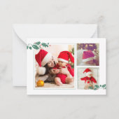 私の初めてのクリスマスベイビー フォト ホリデー ノートカード (裏面)