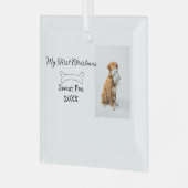 私の初めてのクリスマスペット動物の写真名年骨 ガラスオーナメント (正面左)