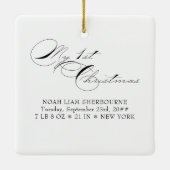 私の初めてのクリスマス写真エレガント書道セラム セラミックオーナメント (裏面)