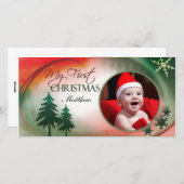 私の初めてのクリスマス写真カードテンプレート シーズンカード (正面/裏面)