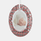 私の初めてのクリスマス写真バッファロープレイド ガラスオーナメント (正面左)