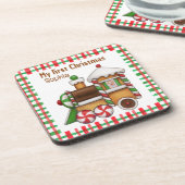 私の初めてのクリスマス名前をカスタムするかわいい電車 コースター (左側)