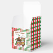 私の初めてのクリスマス名前をカスタムするかわいい電車 フェイバーボックス (オープン)