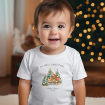私の初めてのクリスマス名Year Cute Giraffe