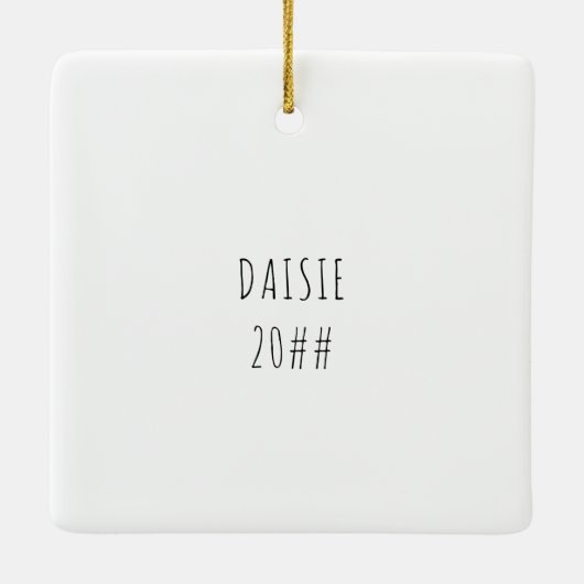 私の初めてのクリスマス子犬スクエア写真 セラミックオーナメント (裏面)