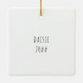 私の初めてのクリスマス子犬フルブリードフォト セラミックオーナメント (裏面)