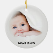 私の初めてのクリスマス祖父母の写真グリーンリー セラミックオーナメント (裏面)