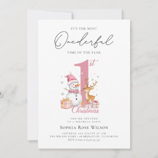 私の初めてのクリスマス1歳の誕生日 招待状