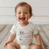 私の初めてのクリスマス2025、トナカイ、カスタム ベビーボディスーツ