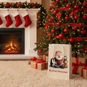 私の初めてのクリスマス かわいいサンタと動物たち ミディアムペーパーバッグ