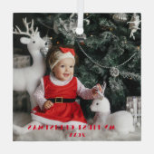 私の初めてのクリスマス – かわいいベビー写真オーナメント ガラスオーナメント (裏面)