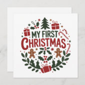 私の初めてのクリスマス ファーストクリスマス 家族お揃い ベイビー シーズンカード (正面/裏面)