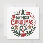 私の初めてのクリスマス ファーストクリスマス 家族お揃い ベイビー シーズンカード (正面)