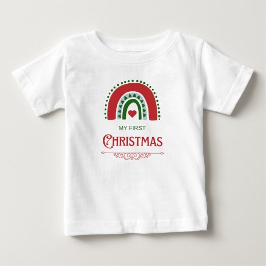 私の初めてのクリスマス ベビーTシャツ (正面)
