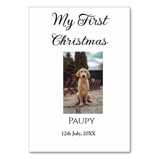 私の初めてのクリスマス ペットの名前 犬 猫 年 写真 テーブルナンバー (正面)