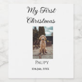 私の初めてのクリスマス ペットの名前 犬 猫 年 写真 ワインラベル (シングルラベル)