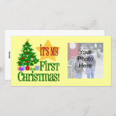 私の初めてのクリスマス、休日のベビーの写真カード シーズンカード (正面/裏面)