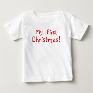 私の初めてのクリスマス! (前部および背部) ベビーTシャツ