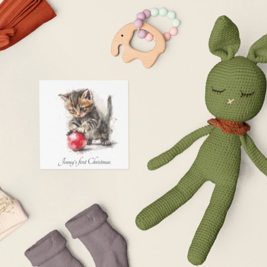 私の初めてのクリスマス、可愛い子猫カスタマイズ シーズンカード
