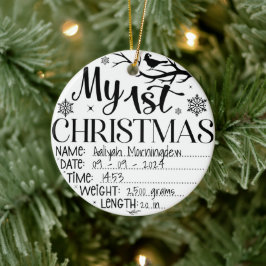 私の初めてのクリスマス 名前 日付 時間 セラミックオーナメント