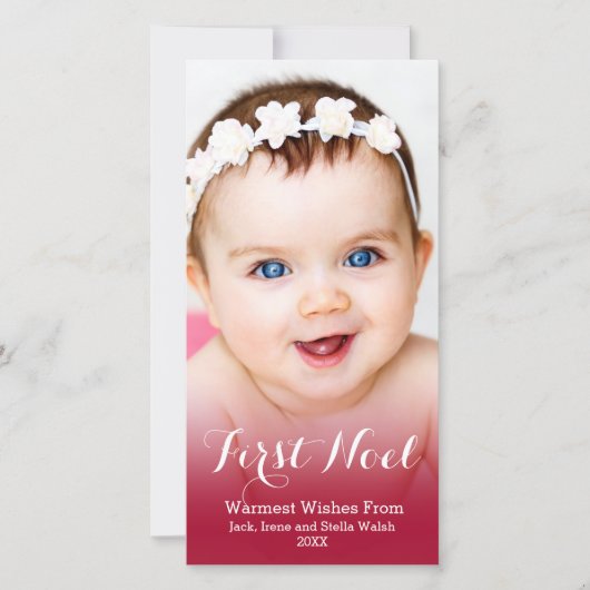 私の初めてのクリスマス 現代の写真 シーズンカード (正面)