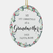 私の初めてのクリスマス – 祖母、写真の記念日 セラミックオーナメント (右)