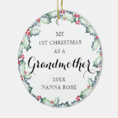 私の初めてのクリスマス – 祖母、写真の記念日 セラミックオーナメント (左)