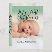 私の初めてのクリスマス 赤ちゃん 写真 名前 年 現代 シーズンカード (正面/裏面)